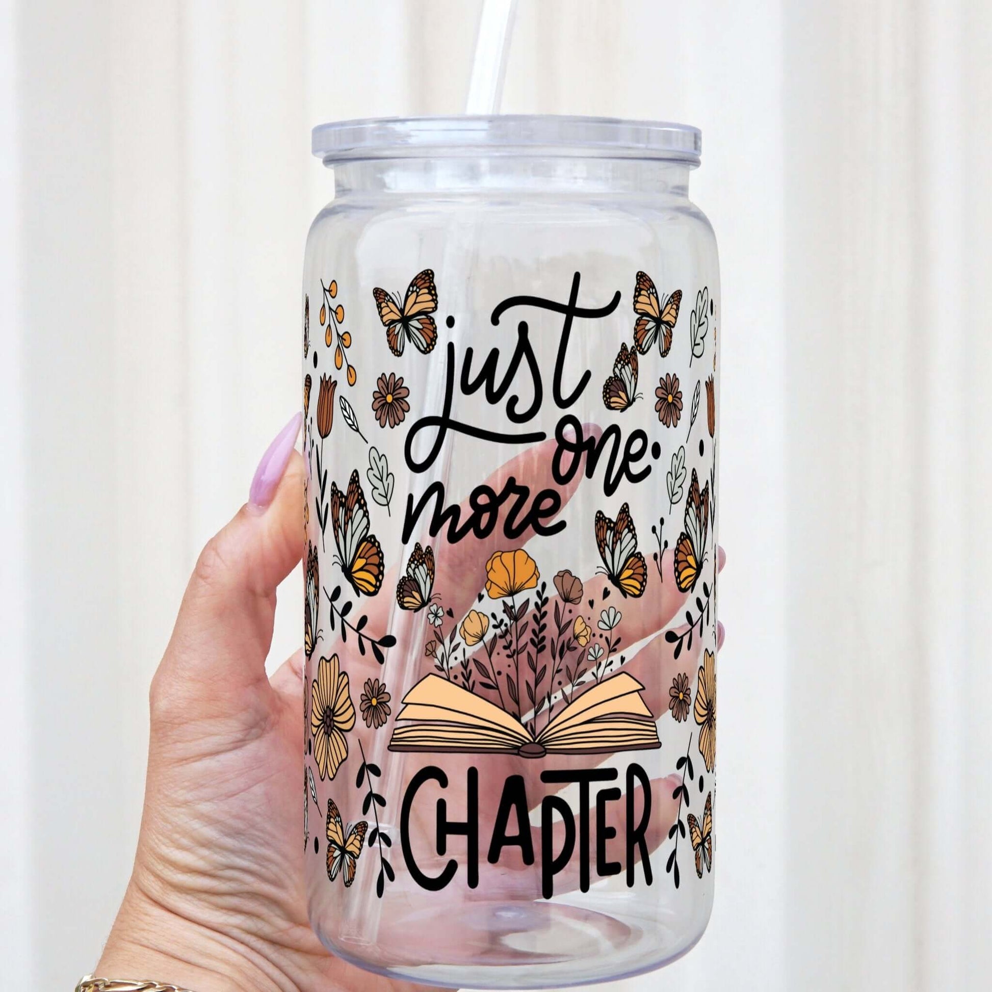 Just One More Chapter Cup With Lid and Straw from Sip Sip Hooray – Tumblers
