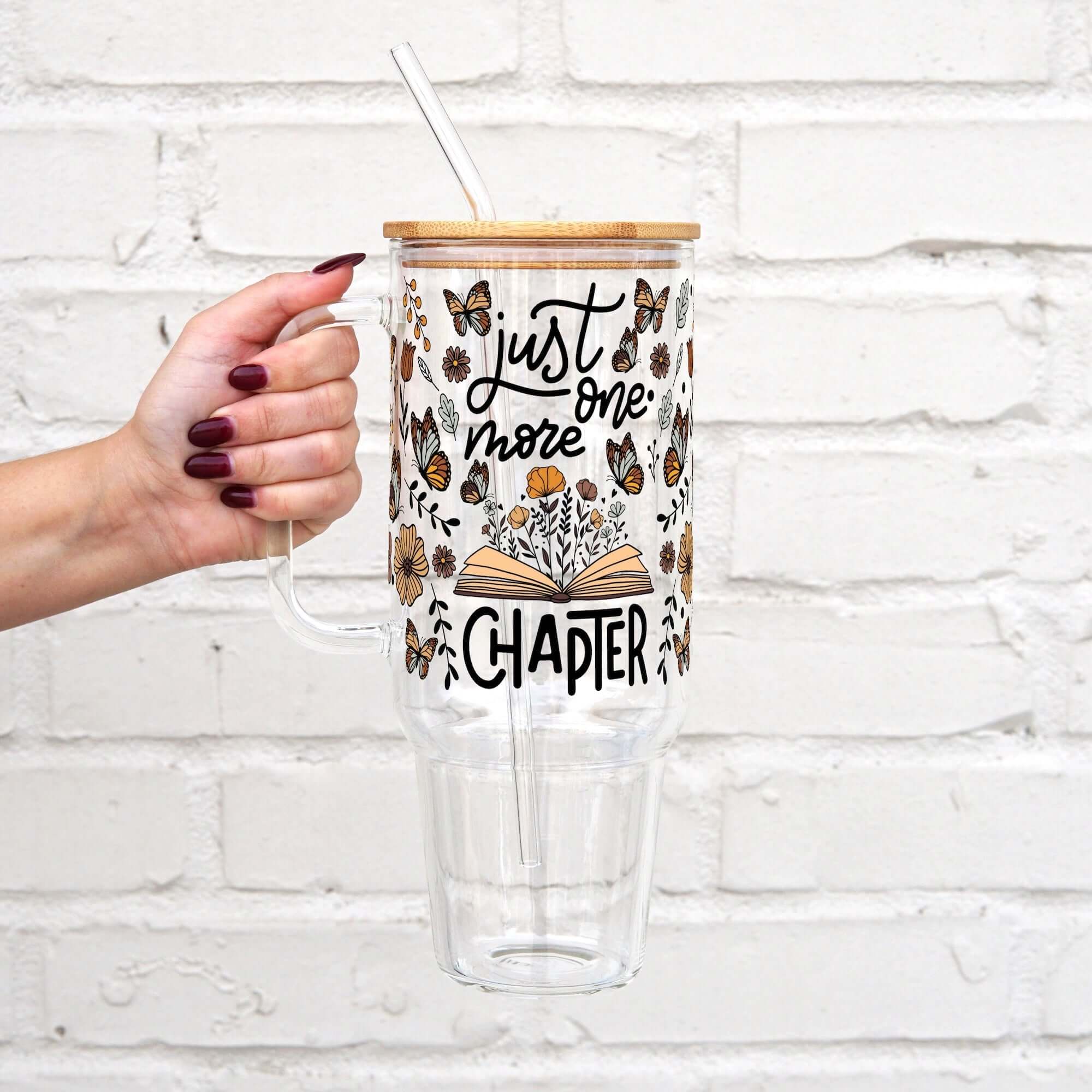 Just One More Chapter Tumbler With Lid and Straw