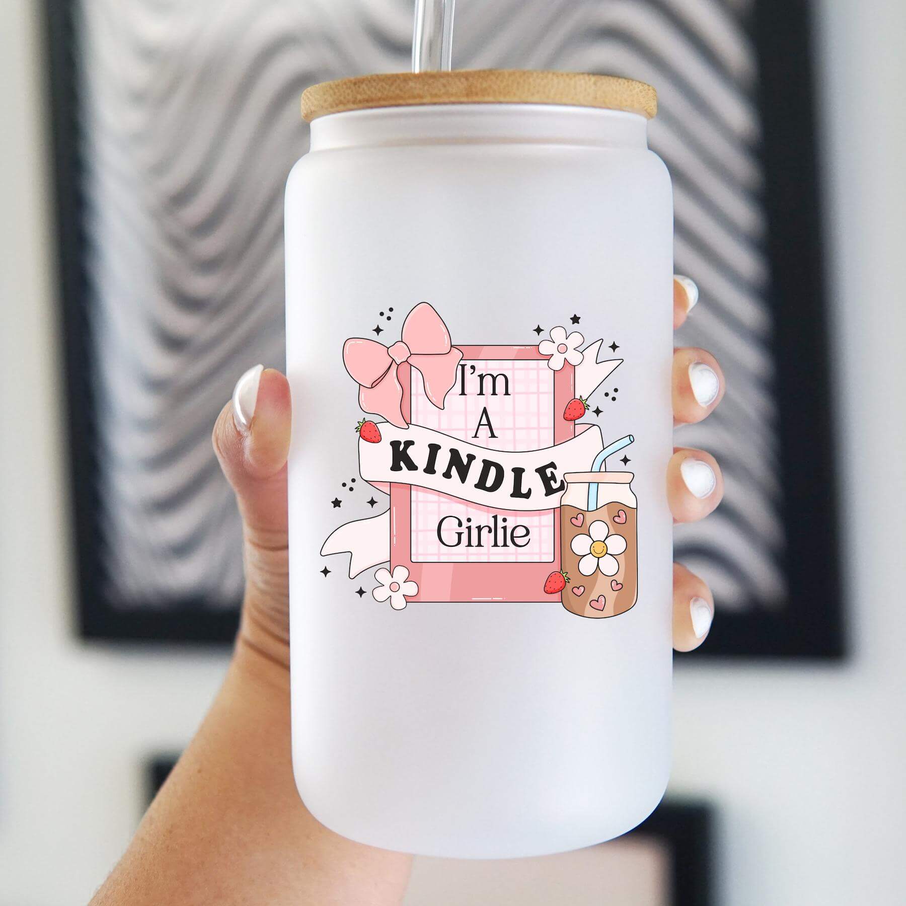 Kindle Girl Cup With Lid and Straw