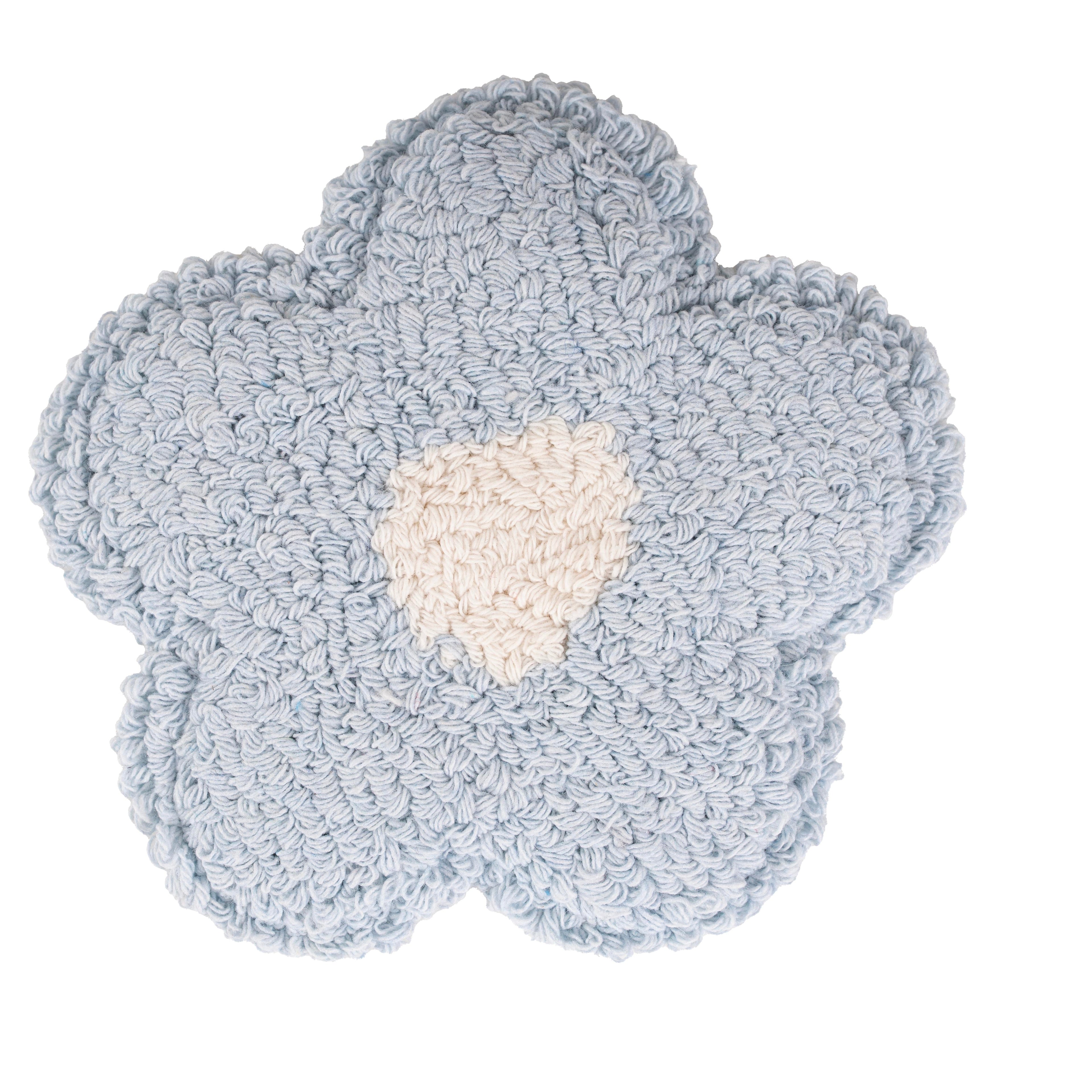 Light Blue Daisy Mug Rug, Tufted Coaster, Coquette Coffee Bar Decor