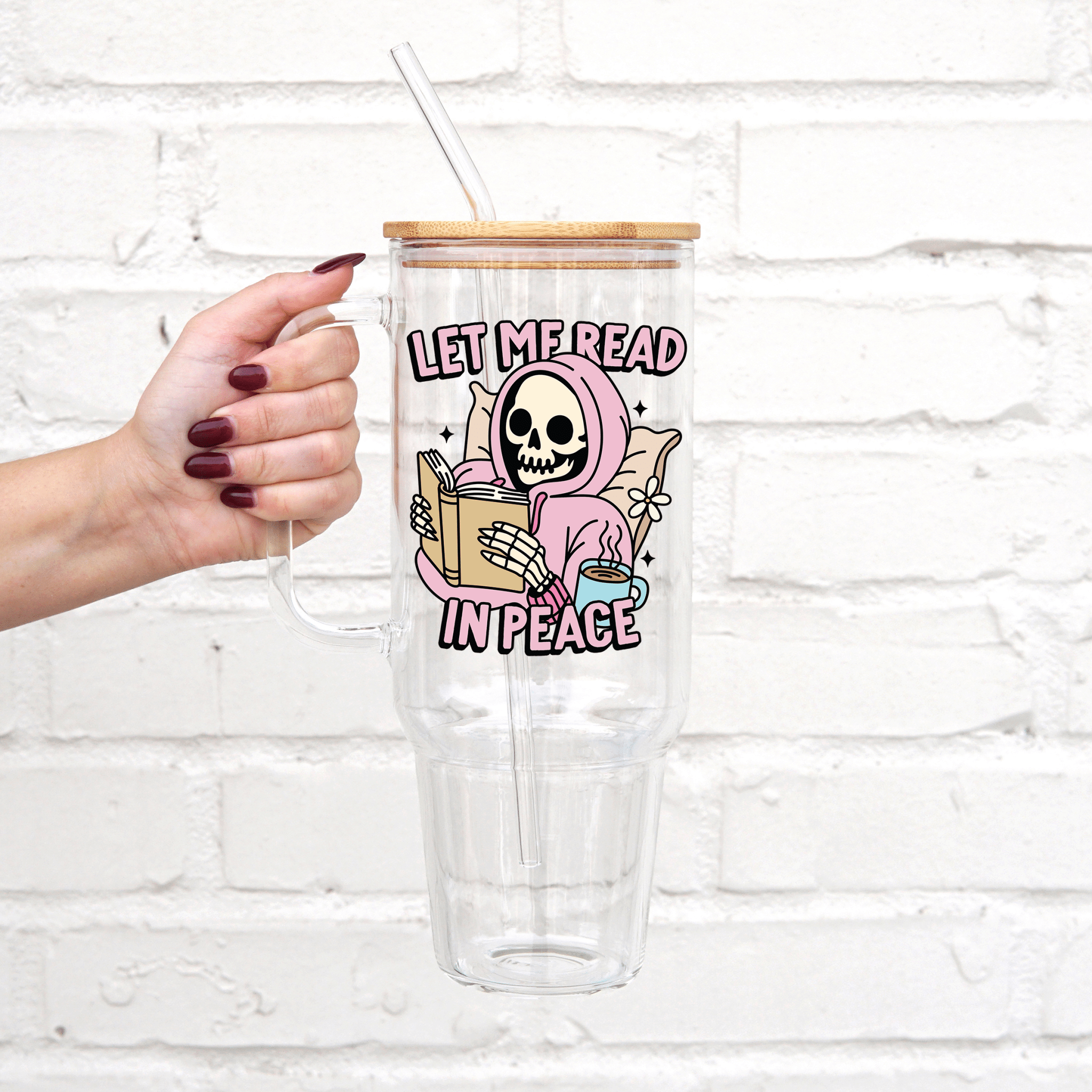 Let Me Read In Peace Tumbler With Lid and Straw