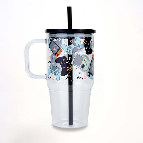 Level Up Gamer Tumbler 20oz Kids Tumbler with Handle, Lid & Straw from Sip Sip Hooray – Drinkware