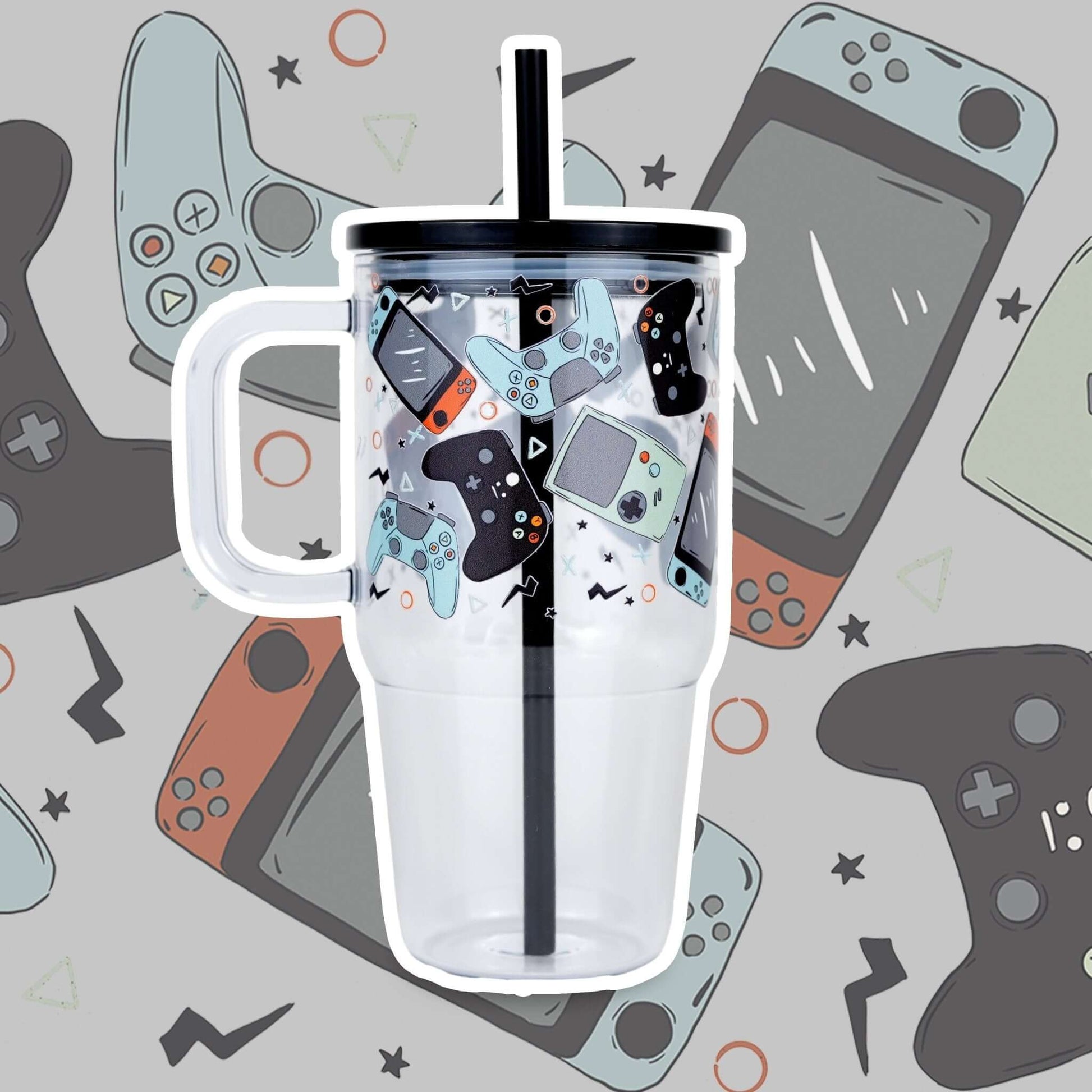 Level Up Gamer Tumbler 20oz Kids Tumbler with Handle, Lid & Straw from Sip Sip Hooray – Drinkware