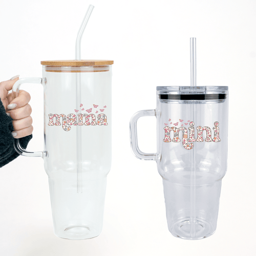 Mama + Mini Floral Butterfly Matching Tumblers from Sip Sip Hooray – Tumblers