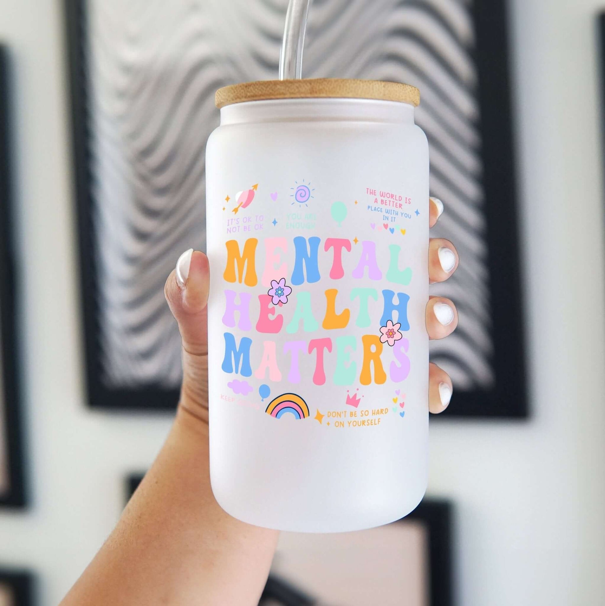 Mental Health Matters Cup With Lid and Straw from Sip Sip Hooray – Drinkware