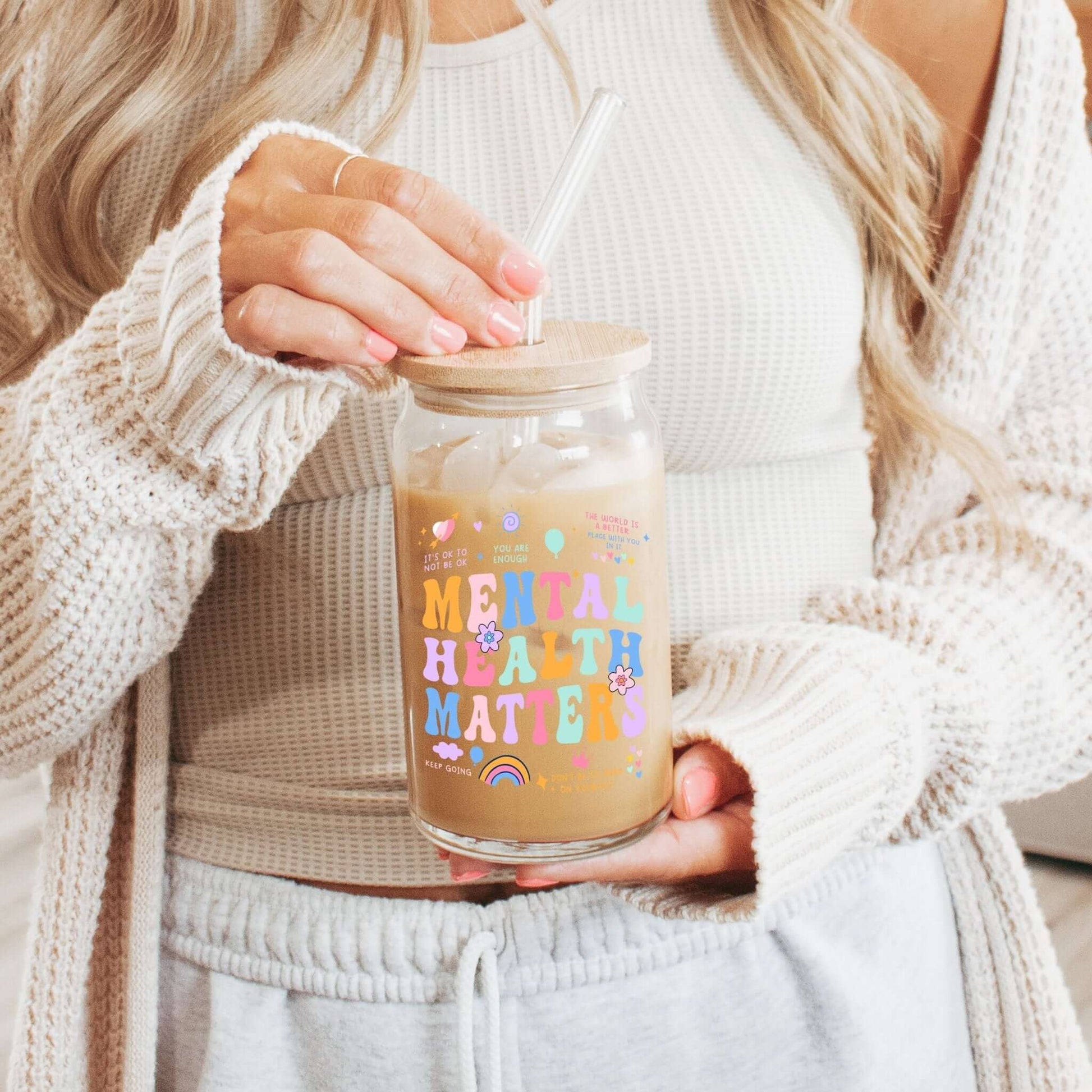 Mental Health Matters Cup With Lid and Straw from Sip Sip Hooray – Drinkware