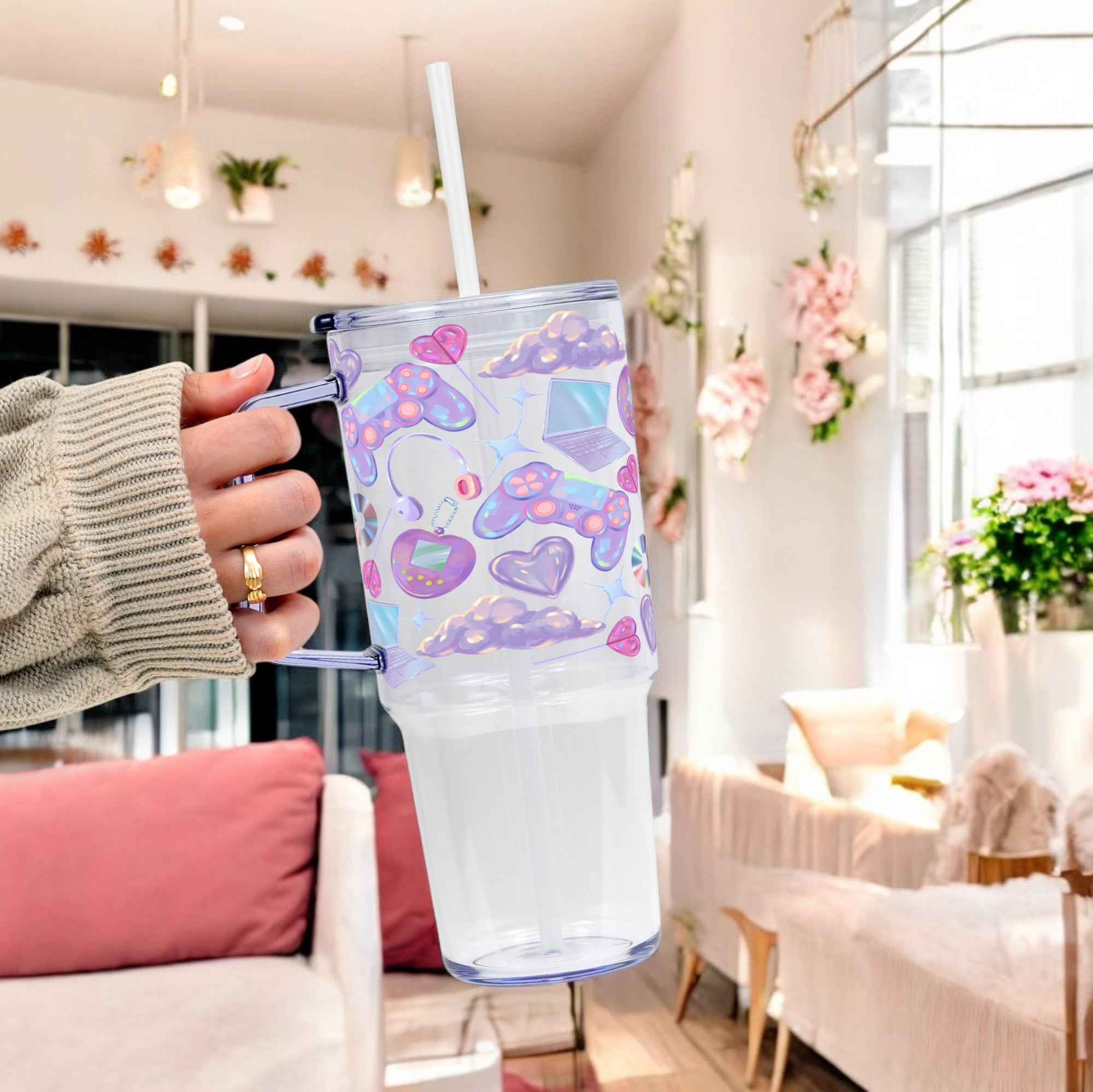 Y2K GAMER Tumbler With Lid and Straw