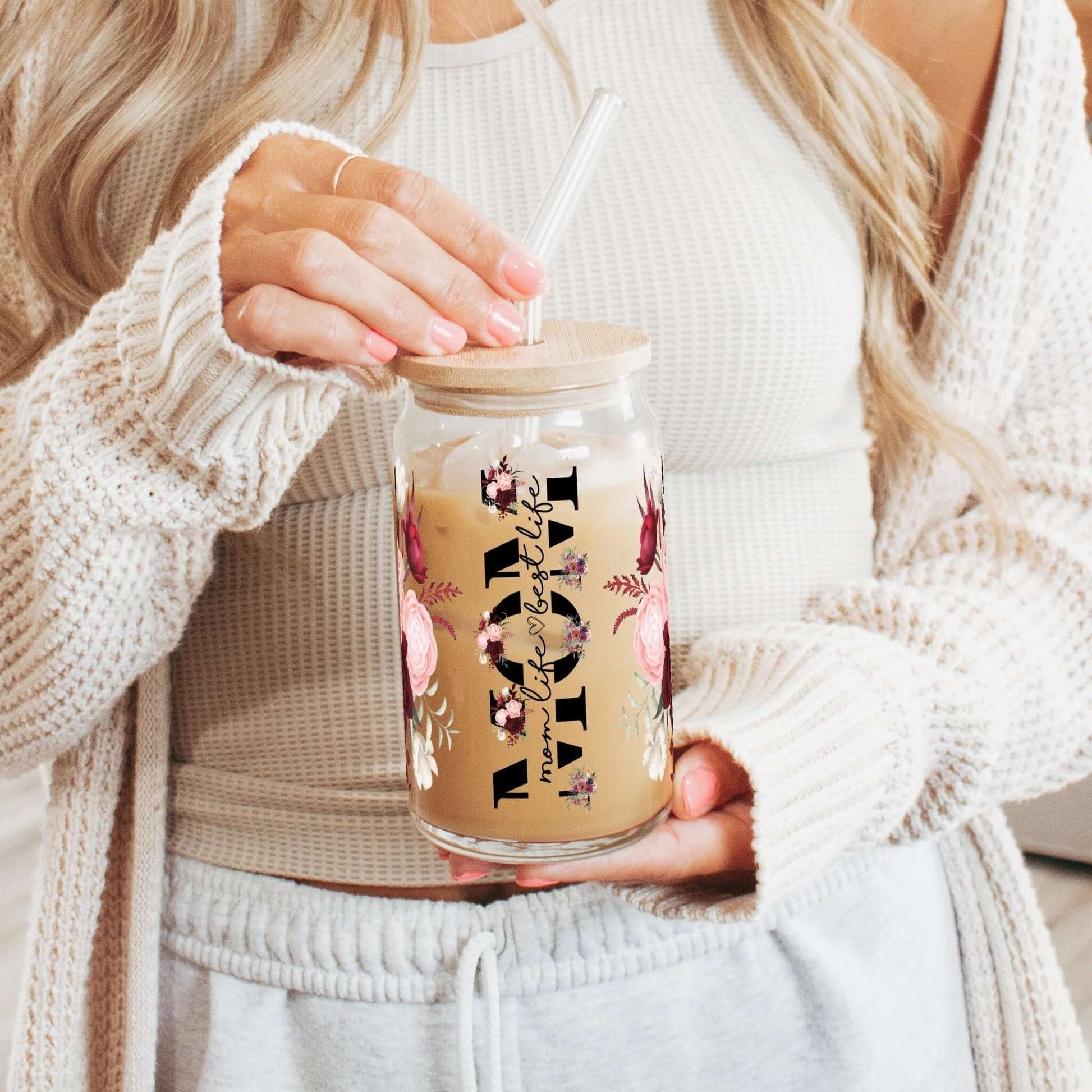 Mom Life Best Life Cup With Lid and Straw from Sip Sip Hooray – Drinkware