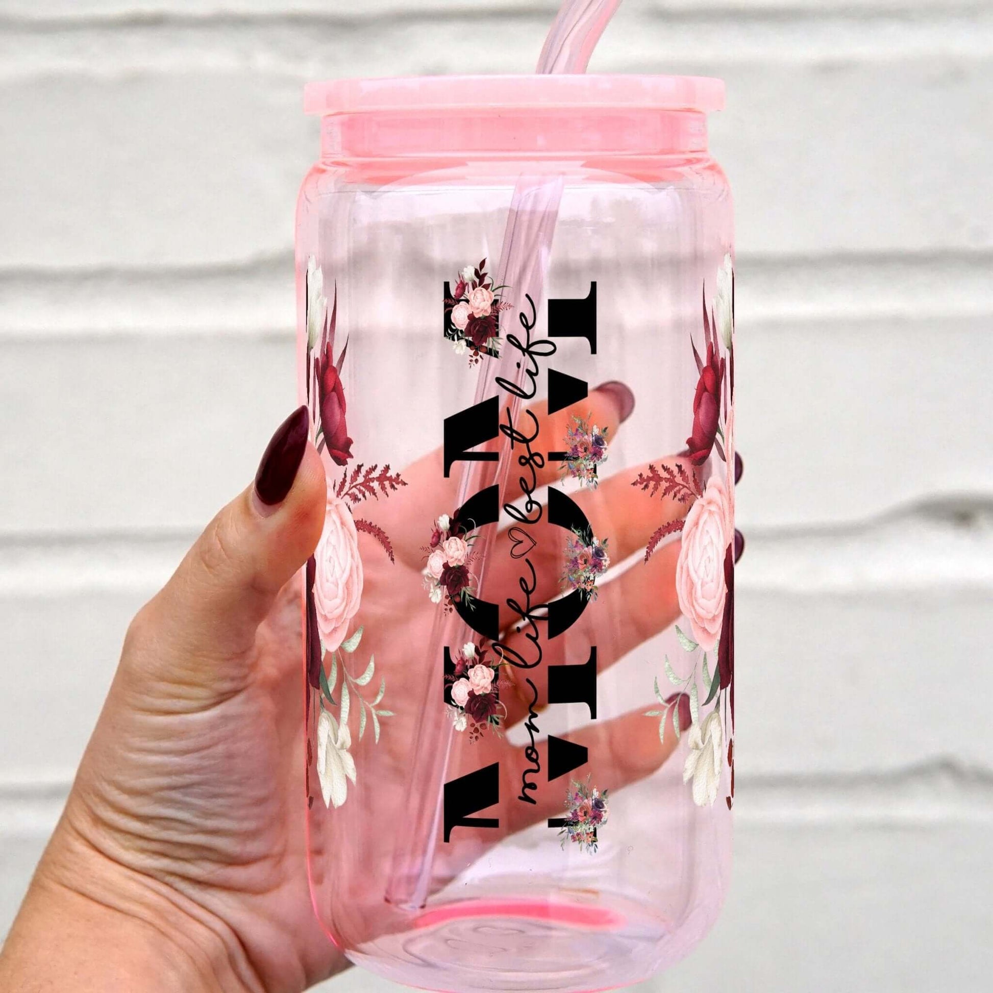 Mom Life Best Life Cup With Lid and Straw from Sip Sip Hooray – Drinkware