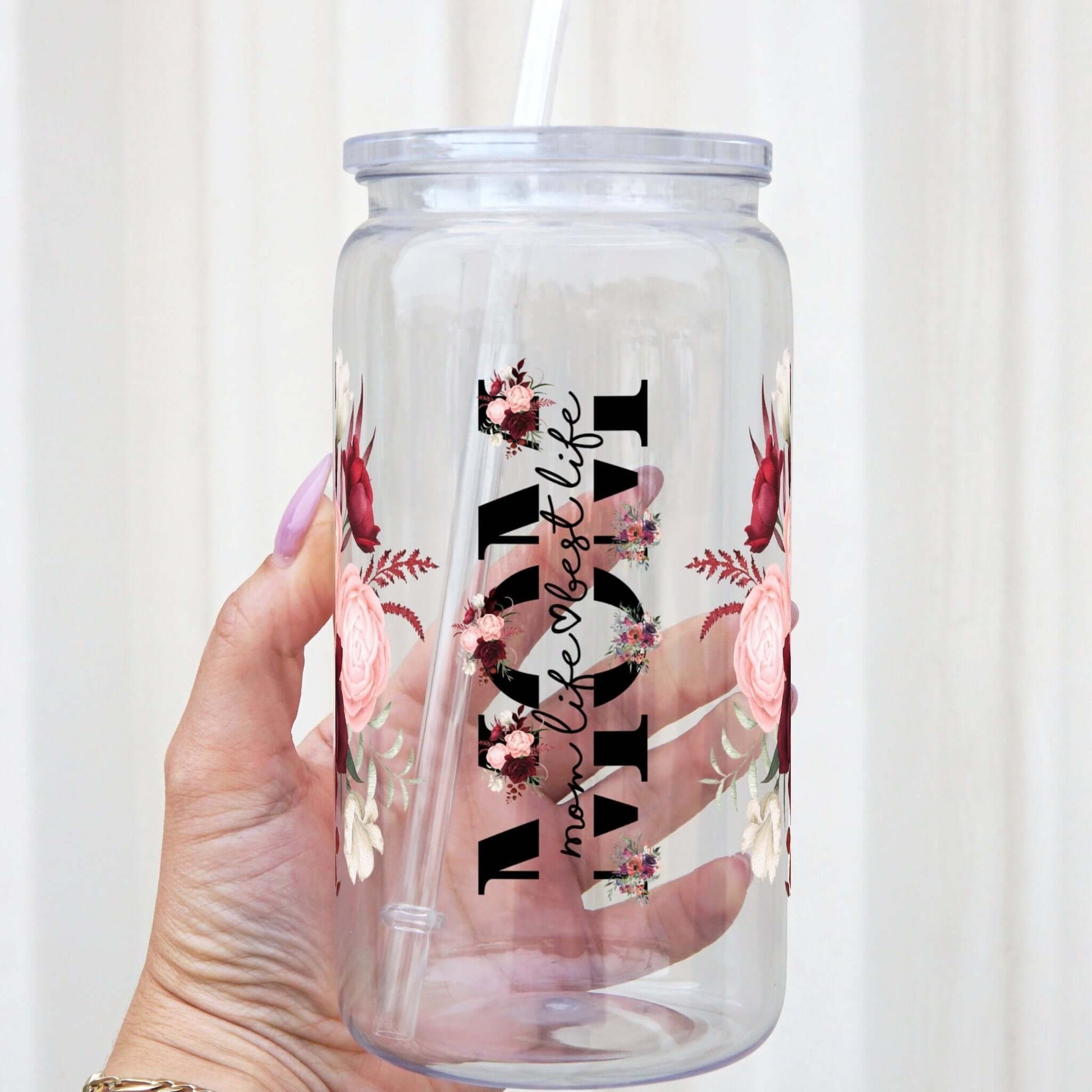 Mom Life Best Life Cup With Lid and Straw from Sip Sip Hooray – Drinkware