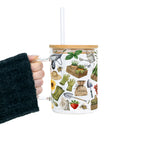 Garden Girl Glass Cup, Mug & Tumbler with Lid and Straw