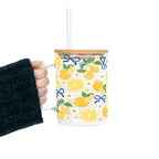 Spring Lemons Glass Cup, Mug & Tumbler with Lid and Straw