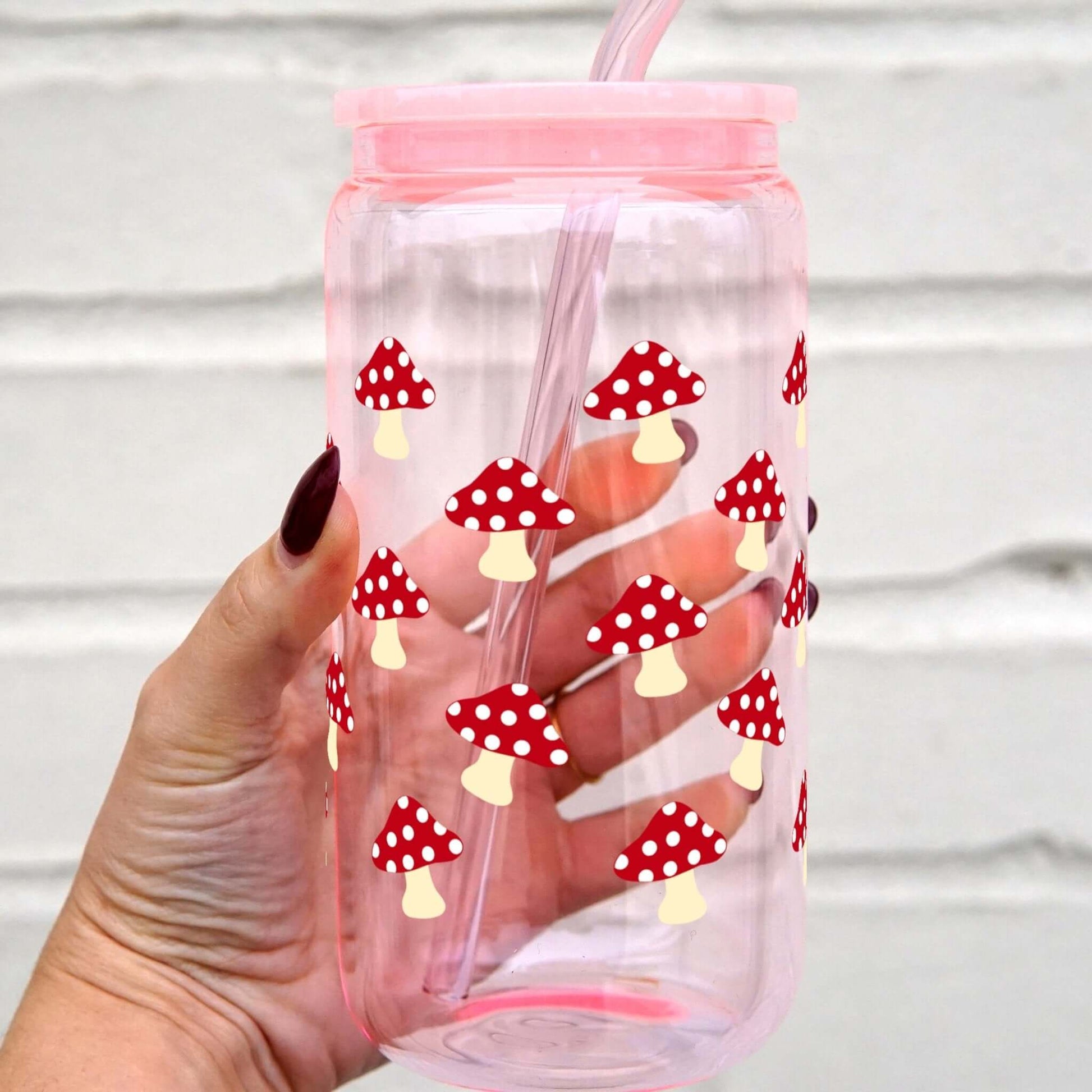 Mushroom Cup With Lid and Straw from Sip Sip Hooray – Drinkware