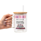 Booktrovert Glass Cup, Mug & Tumbler with Lid and Straw