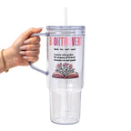 Booktrovert Glass Cup, Mug & Tumbler with Lid and Straw