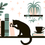 Book Shelves With Kitty and Plants Glass Cup, Mug & Tumbler with Lid and Straw