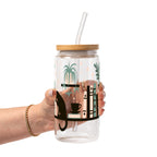 Book Shelves With Kitty and Plants Glass Cup, Mug & Tumbler with Lid and Straw