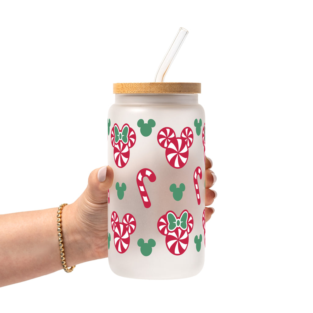 Candy Mouse Glass Cup, Mug & Tumbler with Lid and Straw