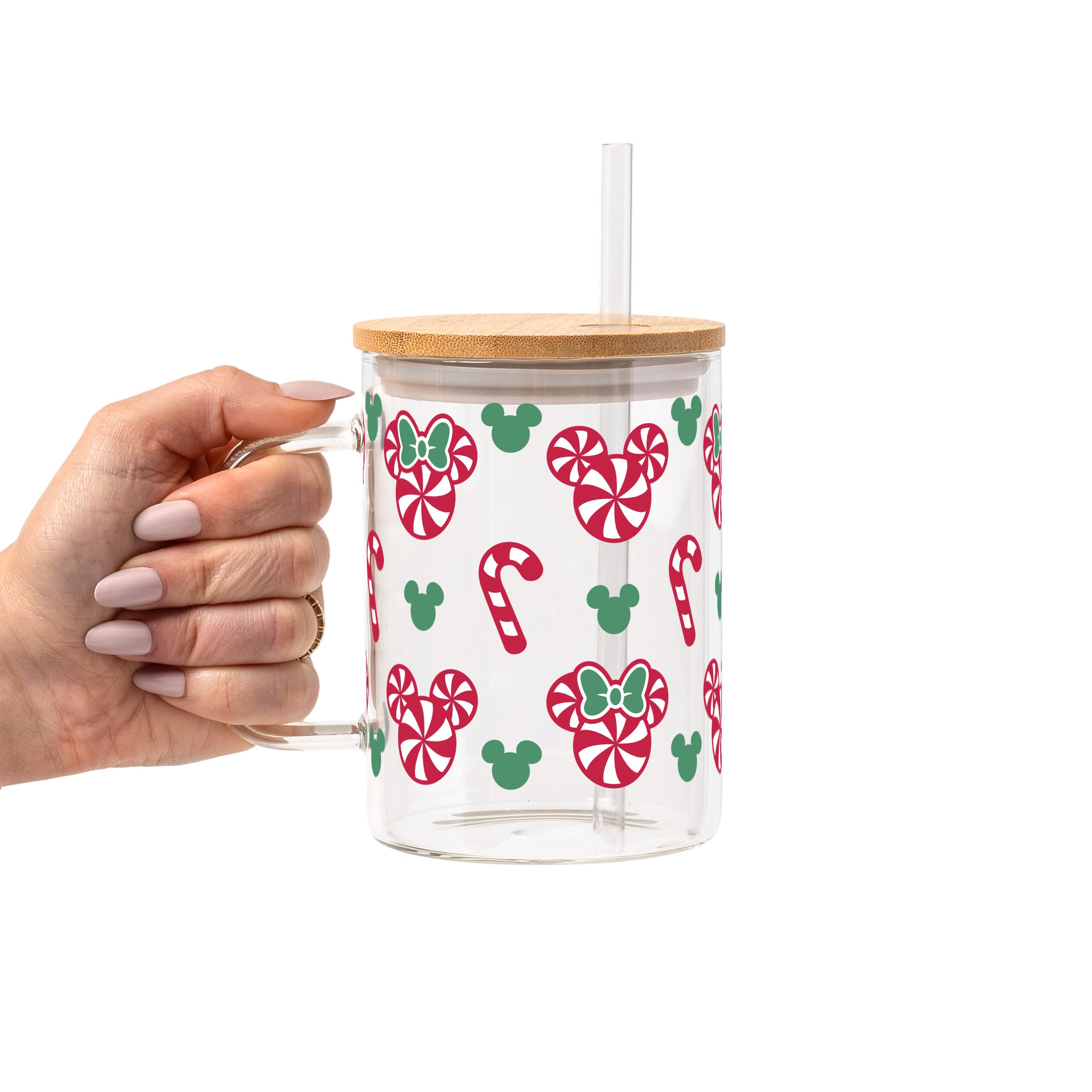 Candy Mouse Glass Cup, Mug & Tumbler with Lid and Straw