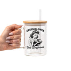 Crying Over Book Boyfriend Glass Cup, Mug & Tumbler with Lid and Straw
