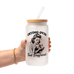 Crying Over Book Boyfriend Glass Cup, Mug & Tumbler with Lid and Straw