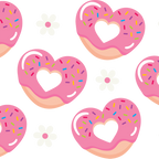 Valentine's Day Pink Donut Heart Glass Cup, Mug & Tumbler with Lid and Straw