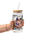Flower Affirmations Glass Cup, Mug & Tumbler with Lid and Straw