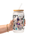 Flower Affirmations Glass Cup, Mug & Tumbler with Lid and Straw