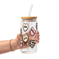 Western Valentine Glass Cup, Mug & Tumbler with Lid and Straw