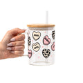 Western Valentine Glass Cup, Mug & Tumbler with Lid and Straw