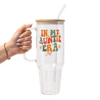 In My Auntie Era Glass Cup, Mug & Tumbler with Lid and Straw