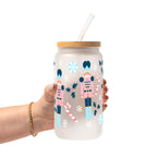 Nutcracker Christmas Glass Cup, Mug & Tumbler with Lid and Straw