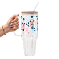 Nutcracker Christmas Glass Cup, Mug & Tumbler with Lid and Straw