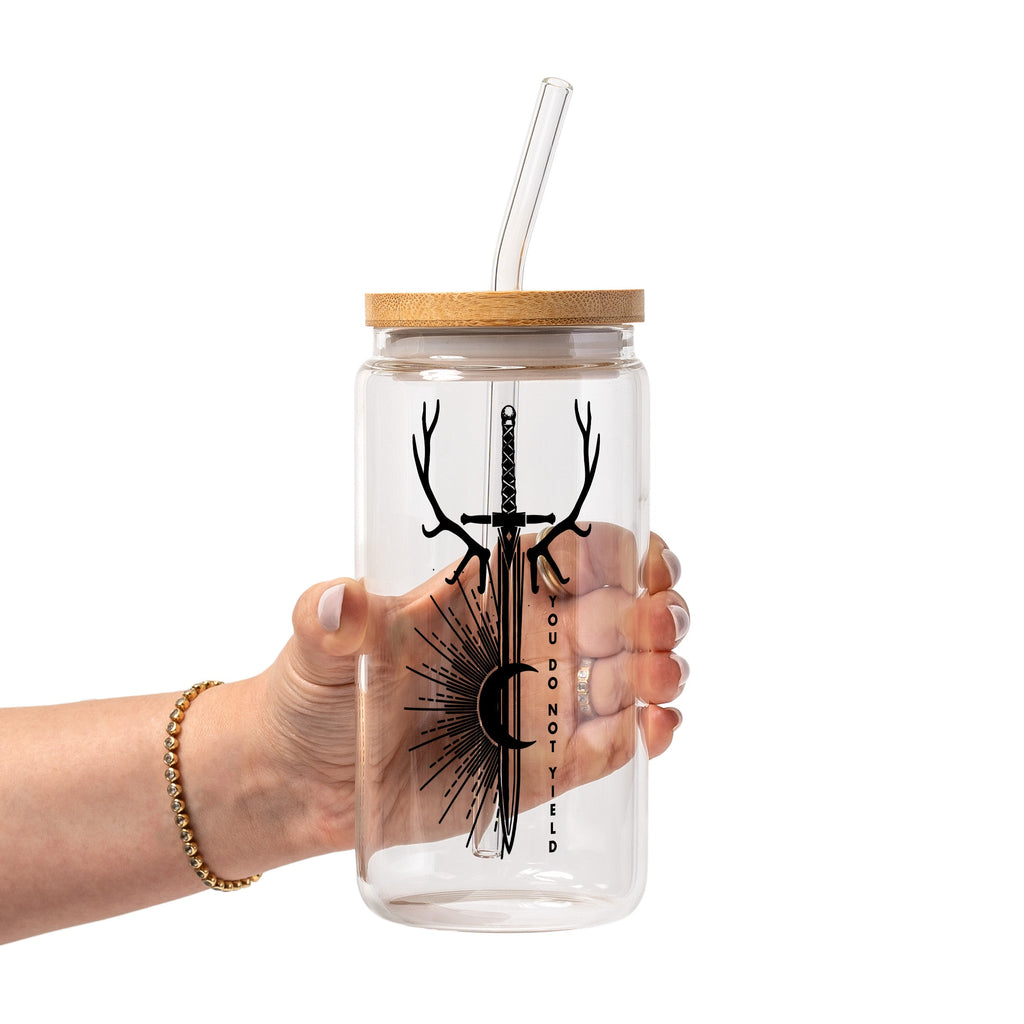 You Do Not Yield ToG Fan Art Glass Cup, Mug & Tumbler with Lid and Straw