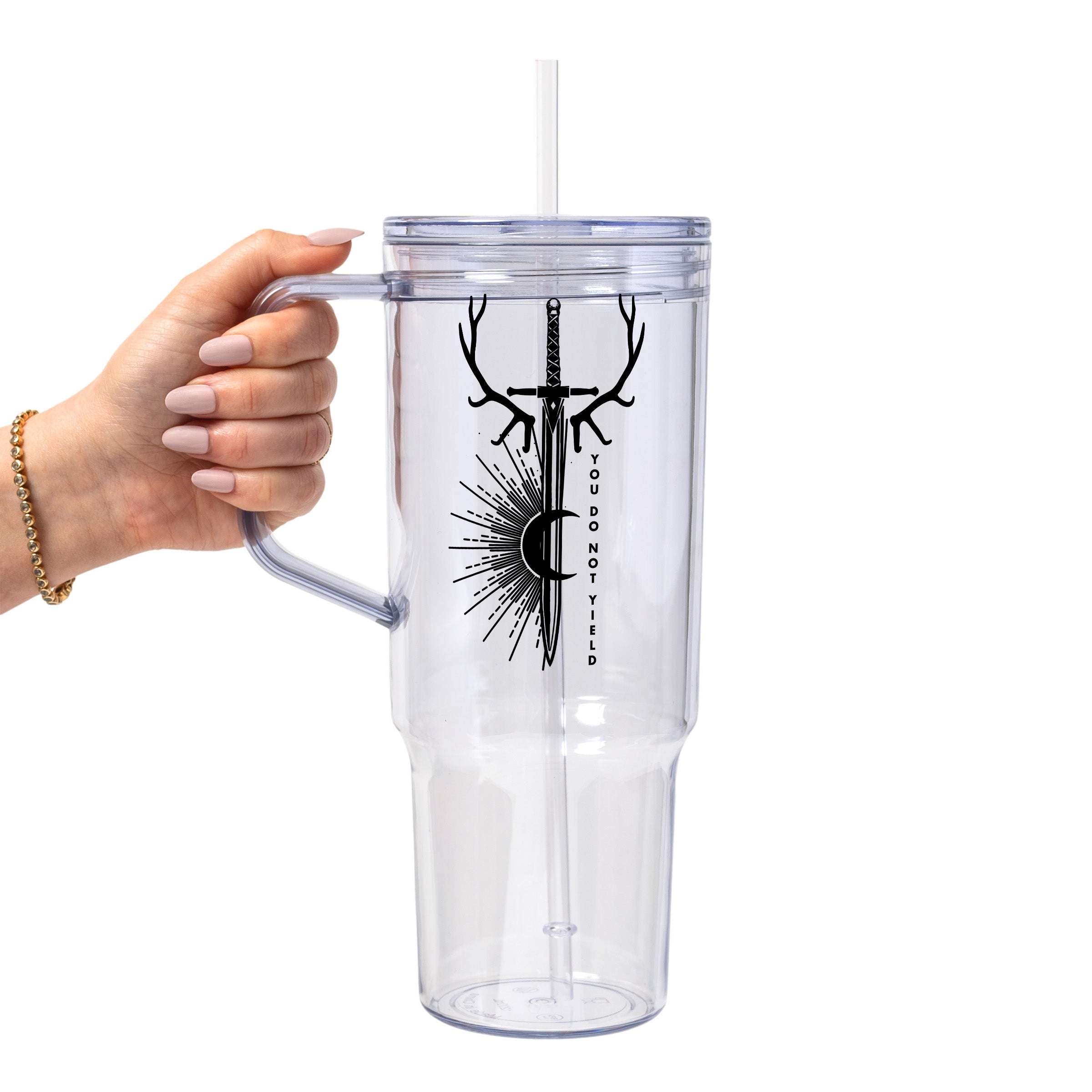 You Do Not Yield ToG Fan Art Glass Cup, Mug & Tumbler with Lid and Straw