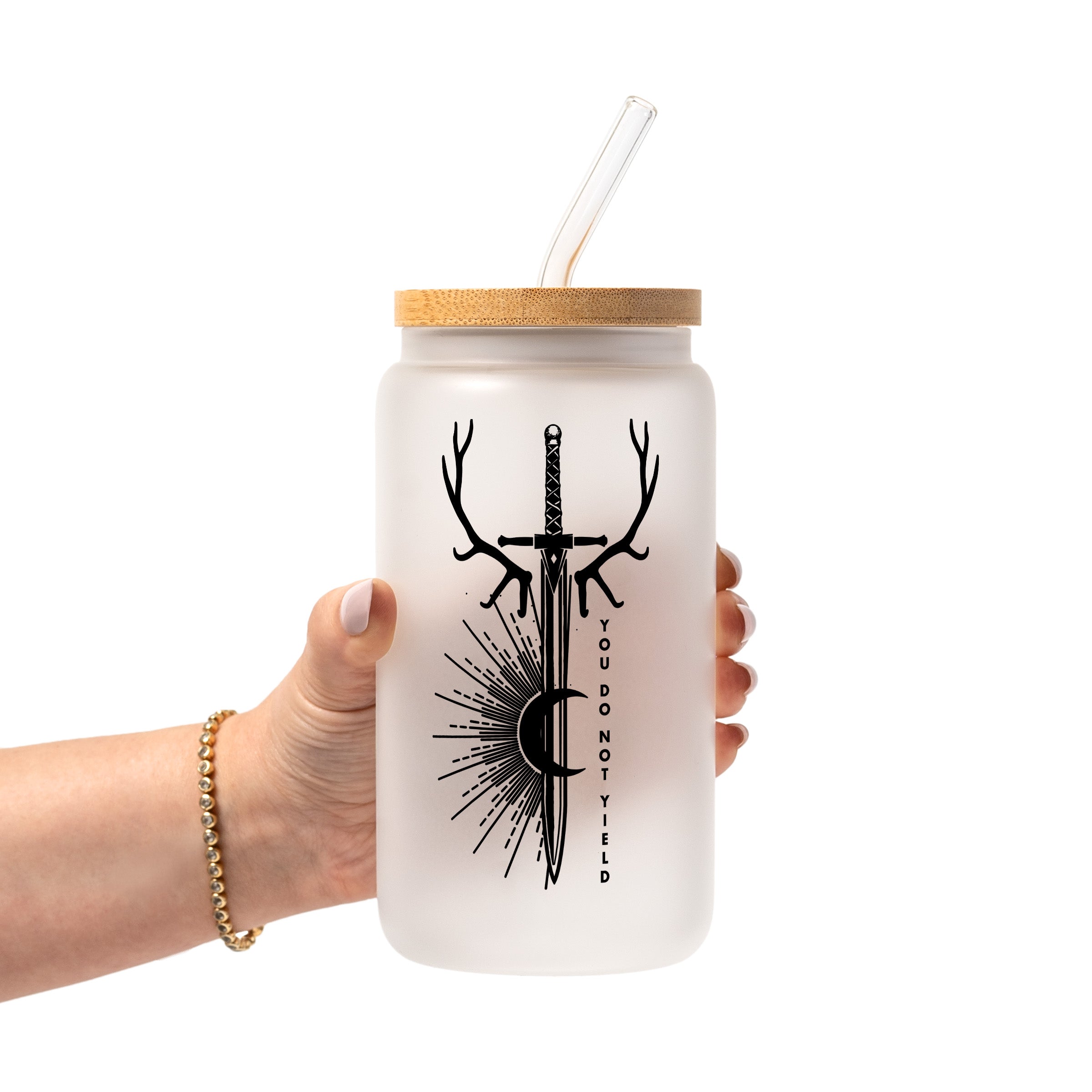 You Do Not Yield ToG Fan Art Glass Cup, Mug & Tumbler with Lid and Straw