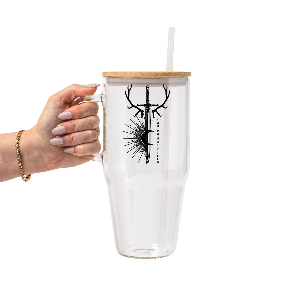 You Do Not Yield ToG Fan Art Glass Cup, Mug & Tumbler with Lid and Straw