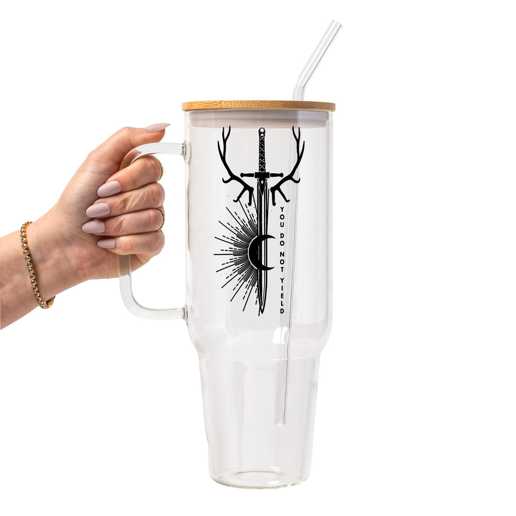 You Do Not Yield ToG Fan Art Glass Cup, Mug & Tumbler with Lid and Straw