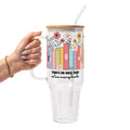No Such Thing As Too Many Books Glass Cup, Mug & Tumbler with Lid and Straw