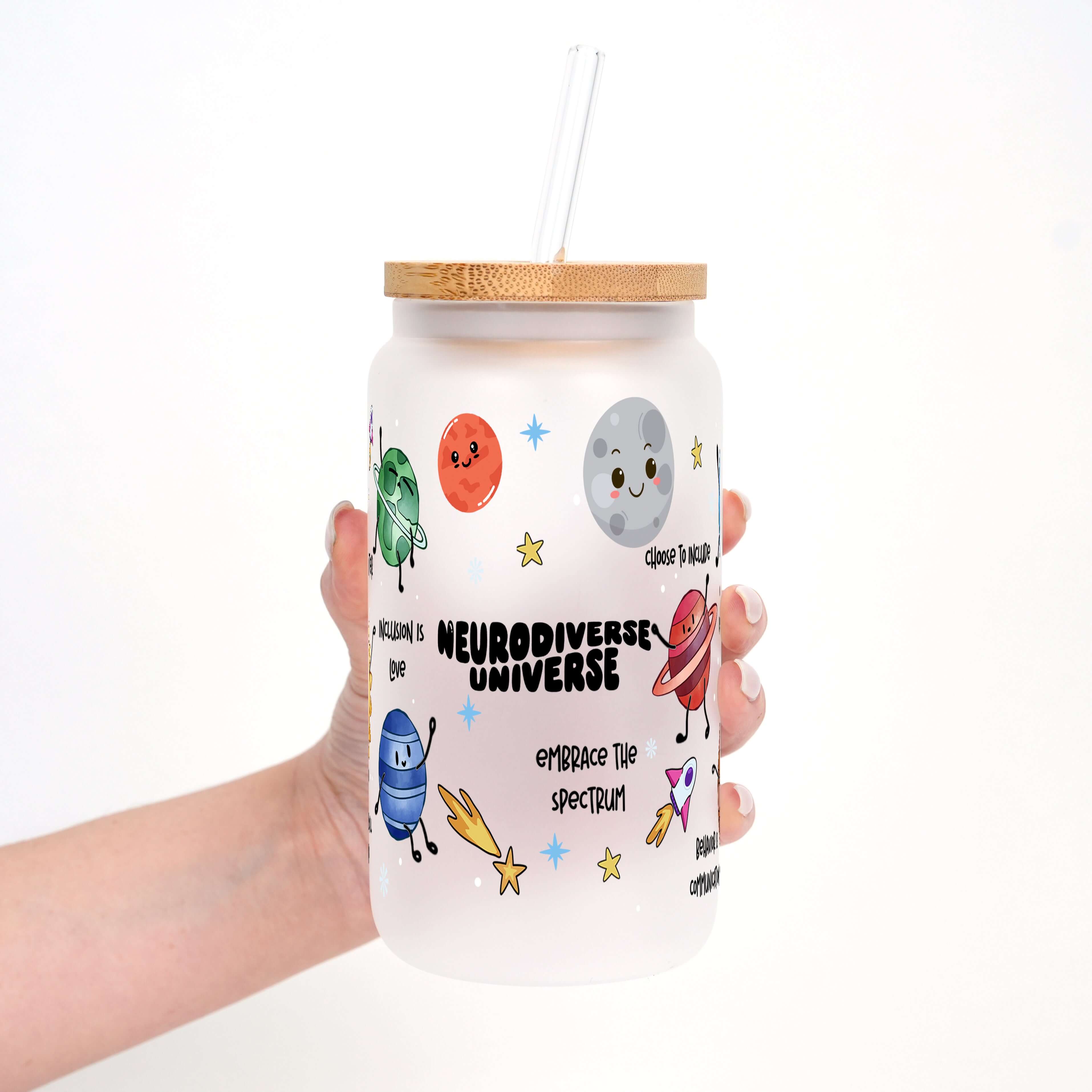 Neurodiverse Universe Cup with Lid and Straw