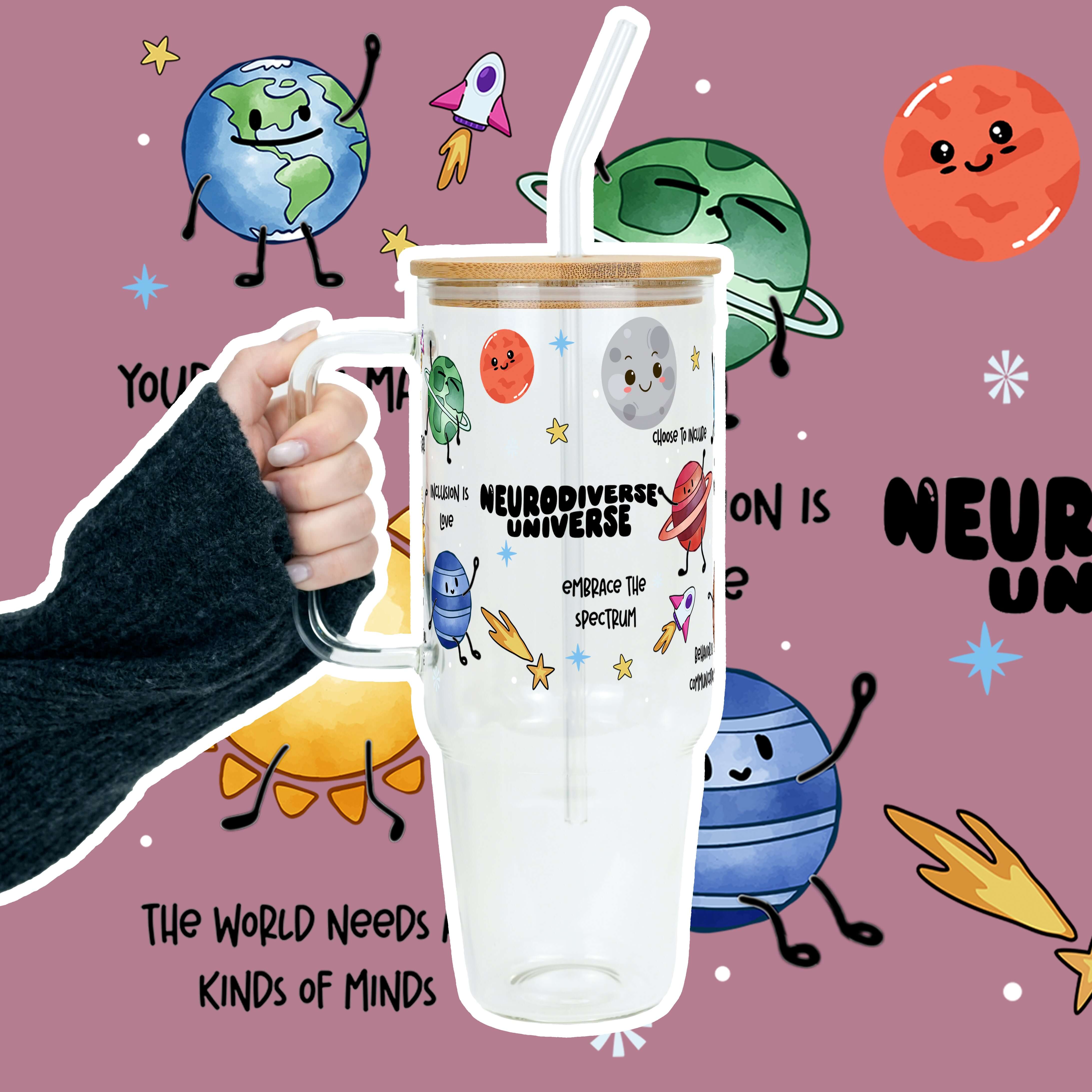 Neurodiverse Universe Tumbler With Lid and Straw