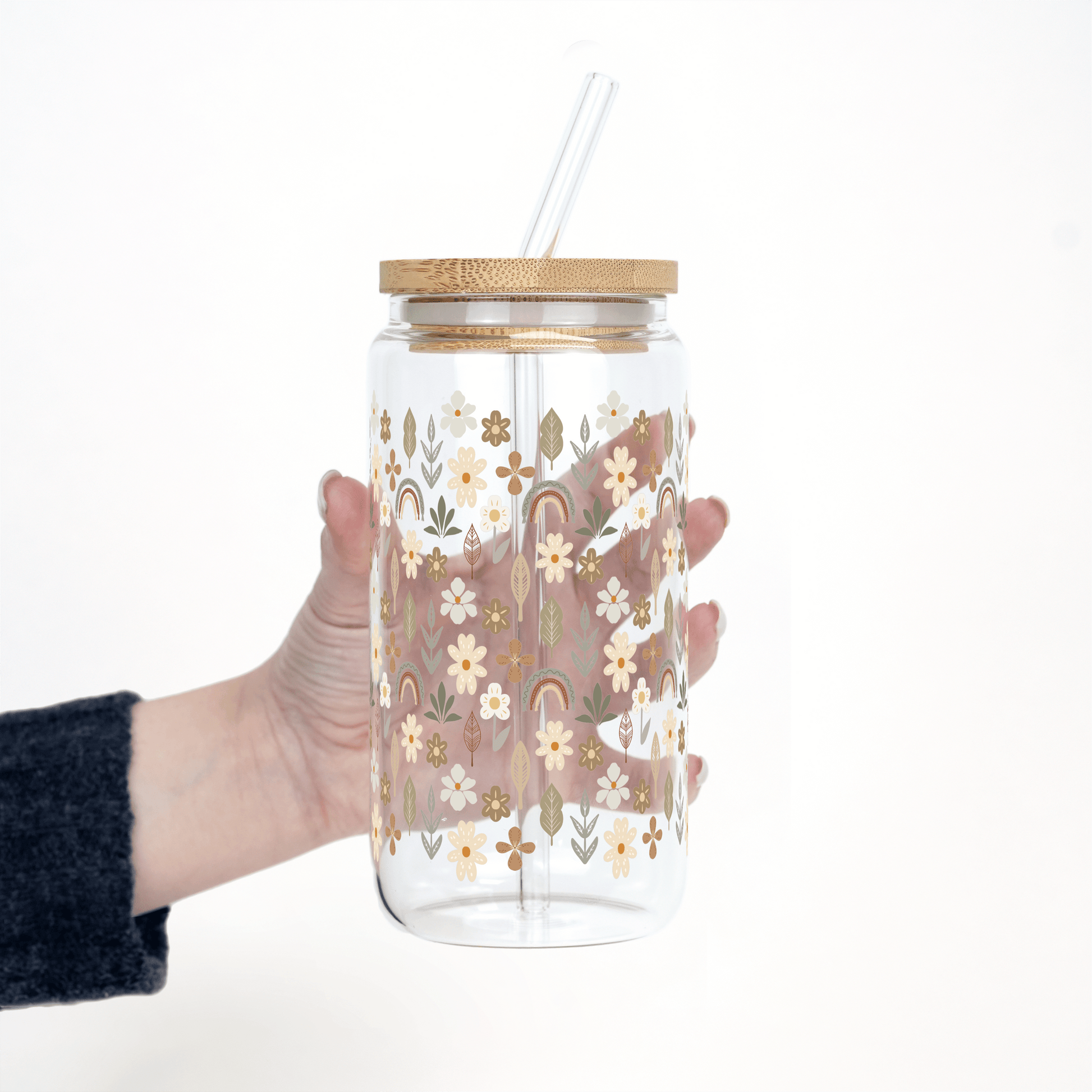 Neutral Wildflowers Cup With Lid and Straw from Sip Sip Hooray – Tumblers