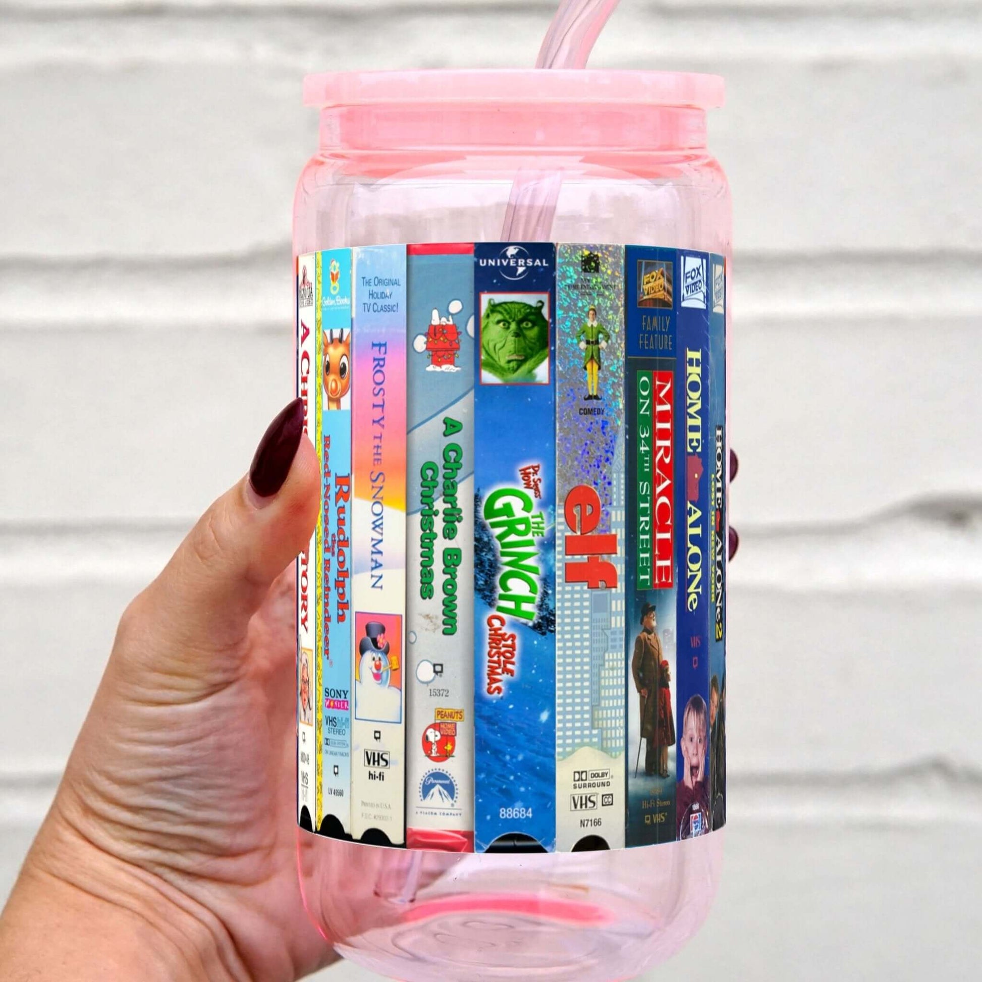 Nostalgic Christmas Movies Cup with Lid and Straw from Sip Sip Hooray – Tumblers