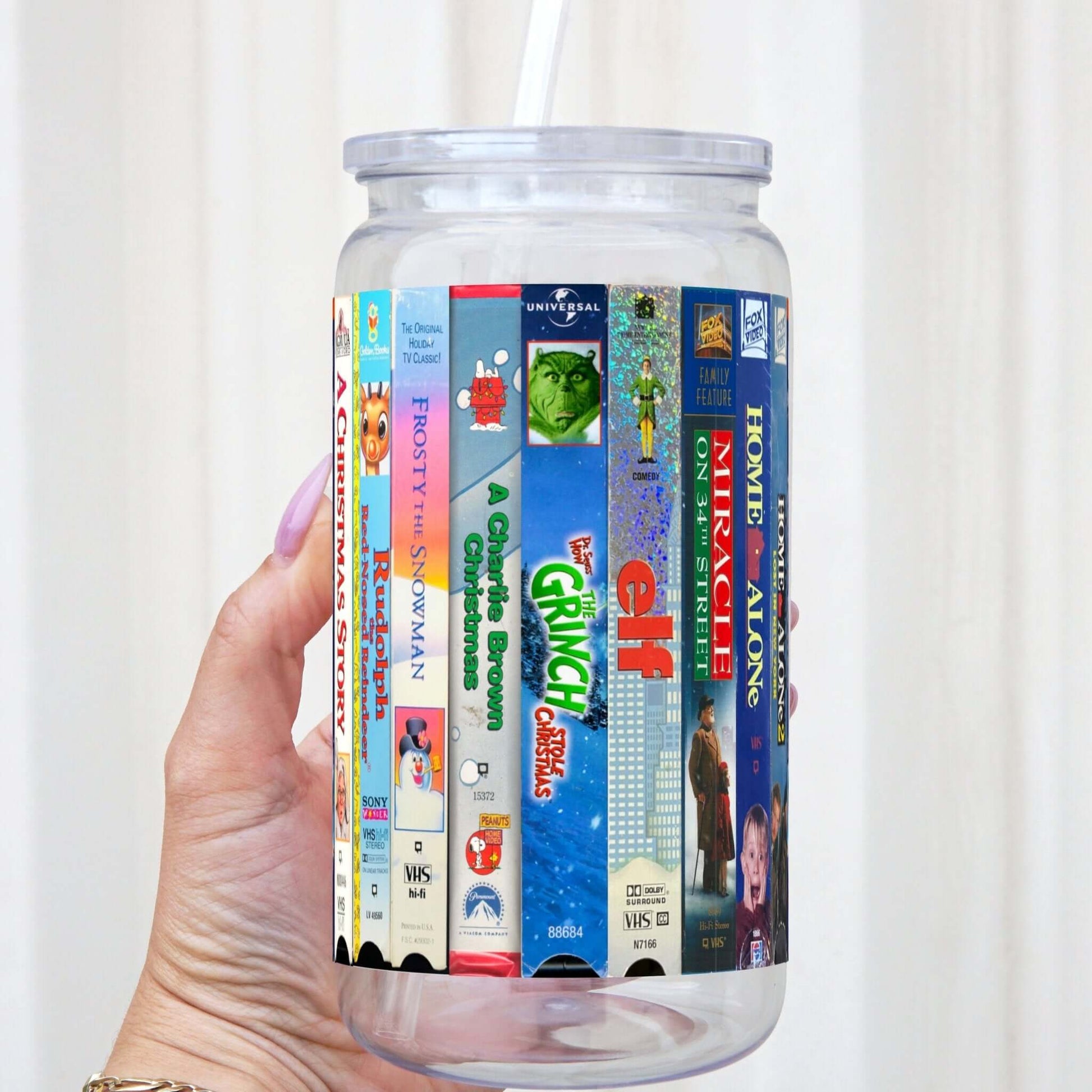 Nostalgic Christmas Movies Cup with Lid and Straw from Sip Sip Hooray – Tumblers