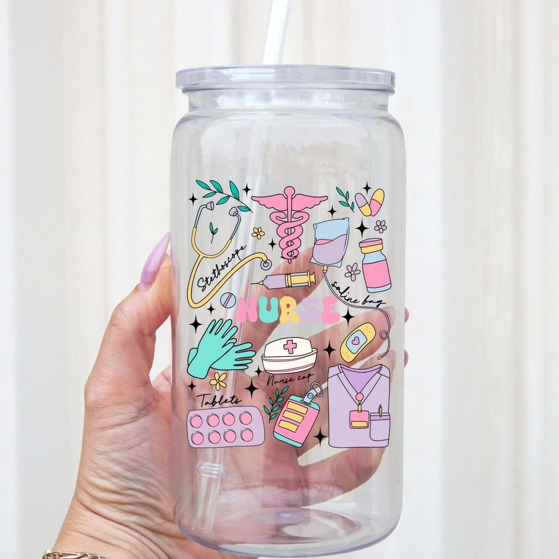 Nurse Cup With Lid and Straw from Sip Sip Hooray – Drinkware