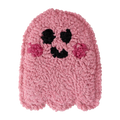 Hot Pink Ghostie Mug Rug, Tufted Coaster, Pink Halloween Coffee Bar Decor