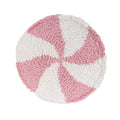 Pink Peppermint Mug Rug, Tufted Coaster, Pink Christmas Coffee Bar Decor