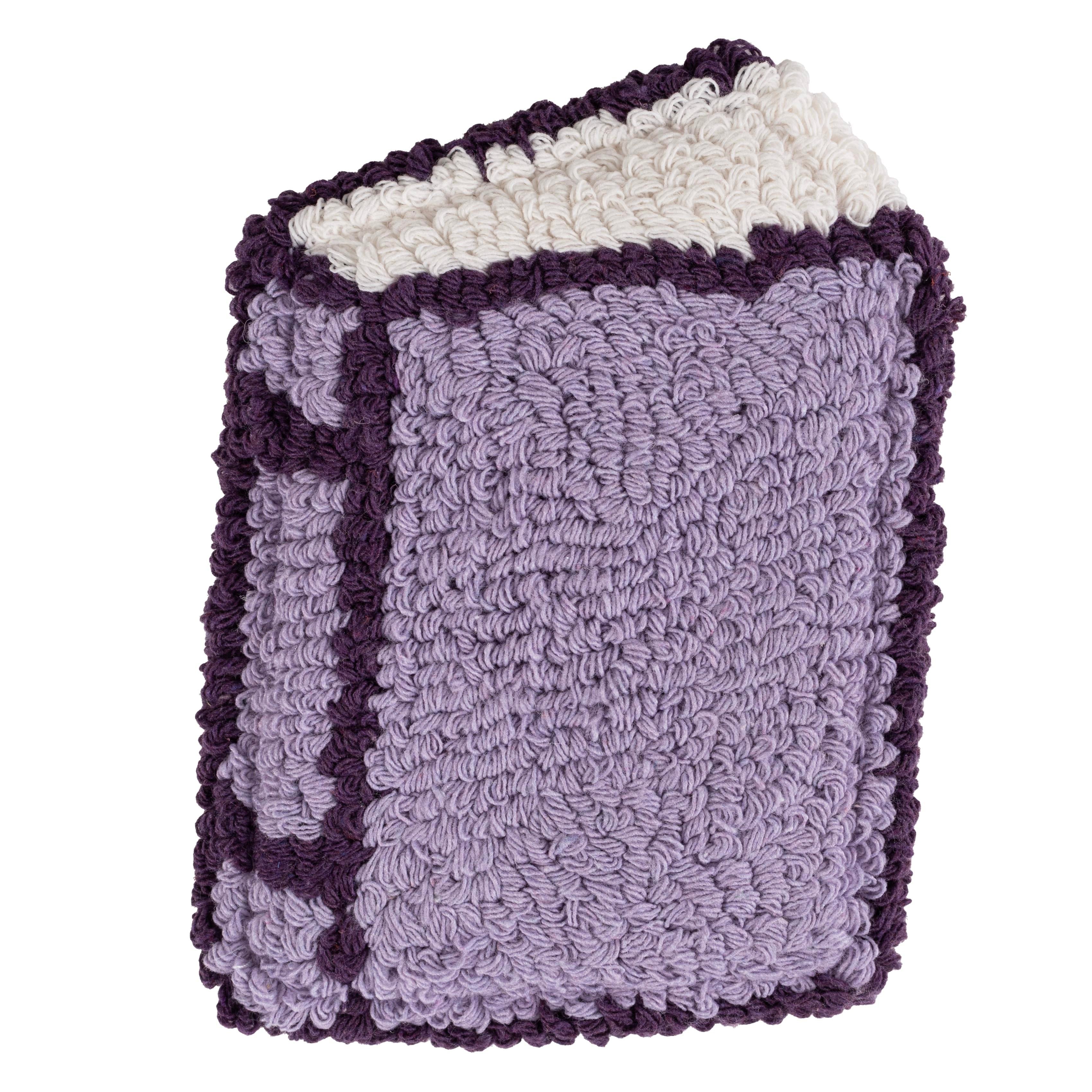 Lavender Book Mug Rug, Tufted Coaster, Bookish Coffee Bar Decor