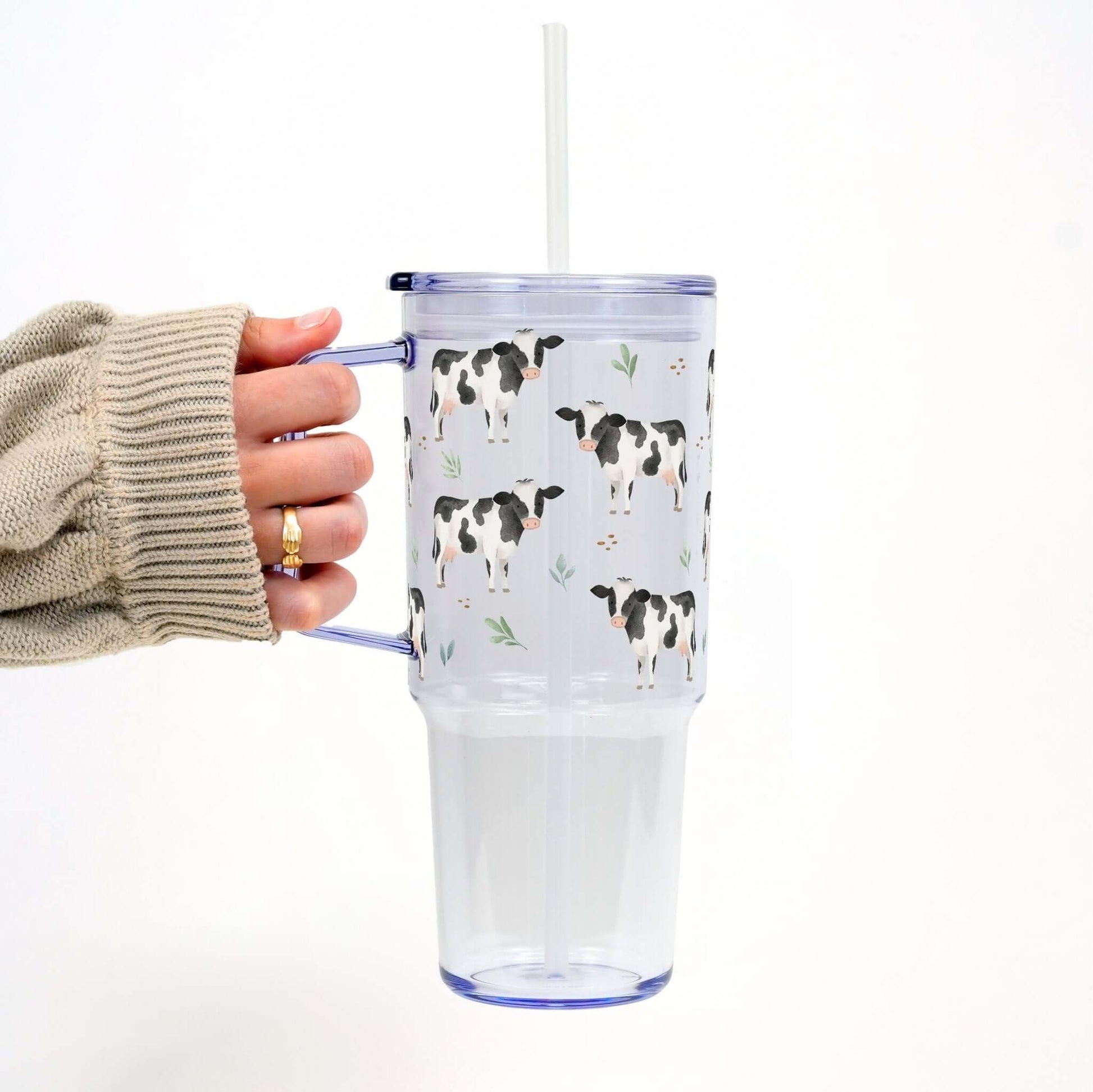 Pasture Perfect 40oz Cow Tumbler With Handle Lid and Straw from Sip Sip Hooray – Tumblers