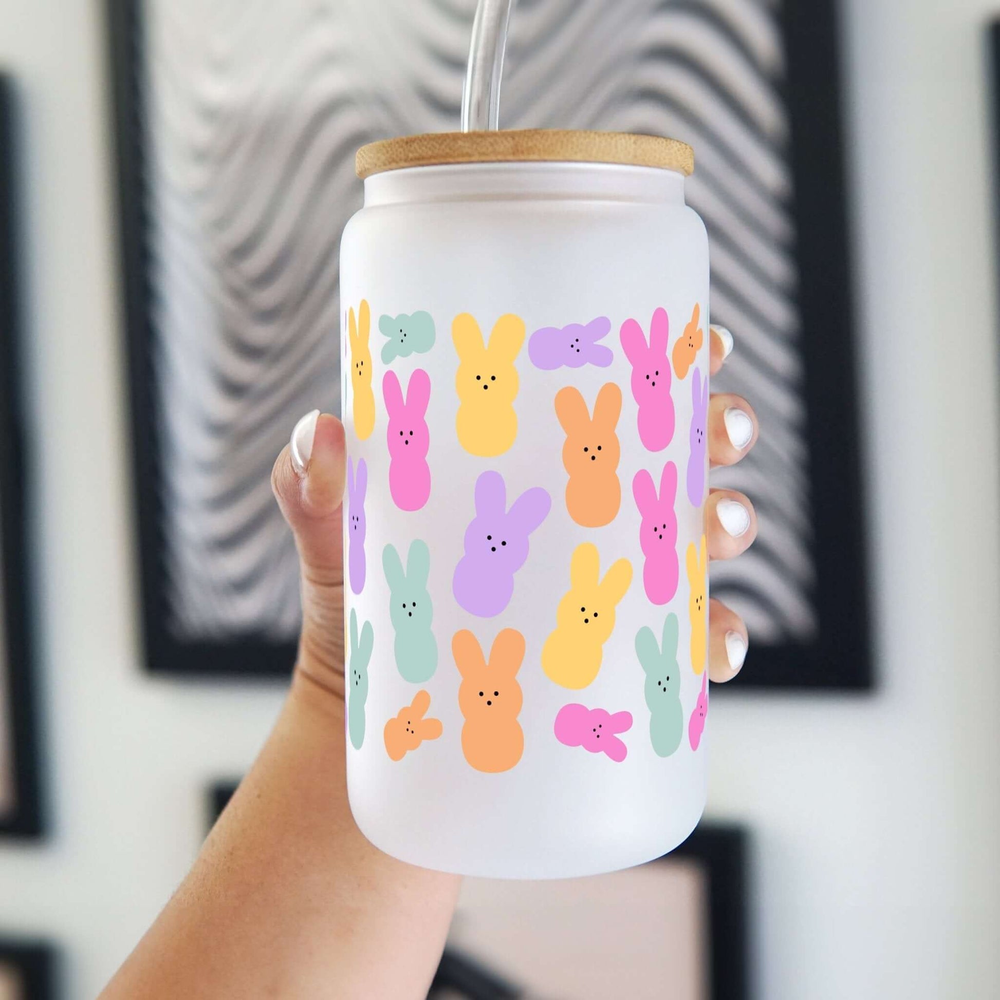 Peep Easter Bunnies Cup With Lid and Straw from Sip Sip Hooray – Drinkware